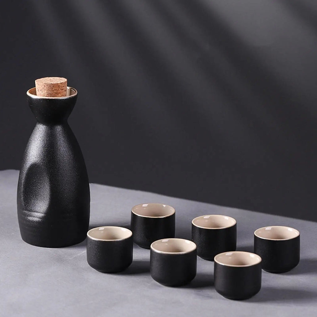 kawaiies-softtoys-plushies-kawaii-plush-Midnight Japanese Style Ceramic Sake Set Home Decor 