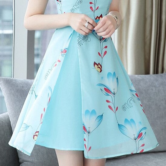 kawaiies-softtoys-plushies-kawaii-plush-Modern Lotus Chiffon Qipao Cheongsam Dress Apparel 