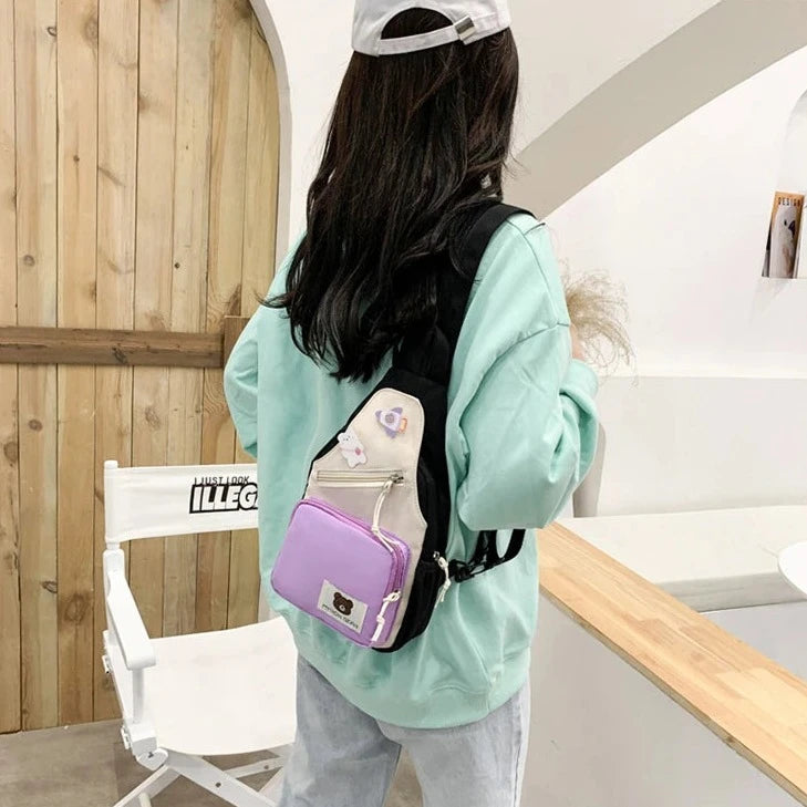 kawaiies-softtoys-plushies-kawaii-plush-Myron Bear Colour Block Mini Backpack Apparel 