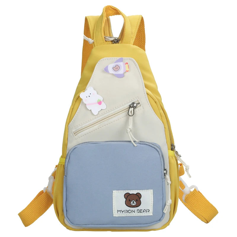 kawaiies-softtoys-plushies-kawaii-plush-Myron Bear Colour Block Mini Backpack Apparel Yellow 