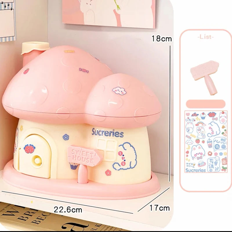 kawaiies-softtoys-plushies-kawaii-plush-Pastel Mushroom House Piggy Bank Organisers Pink 