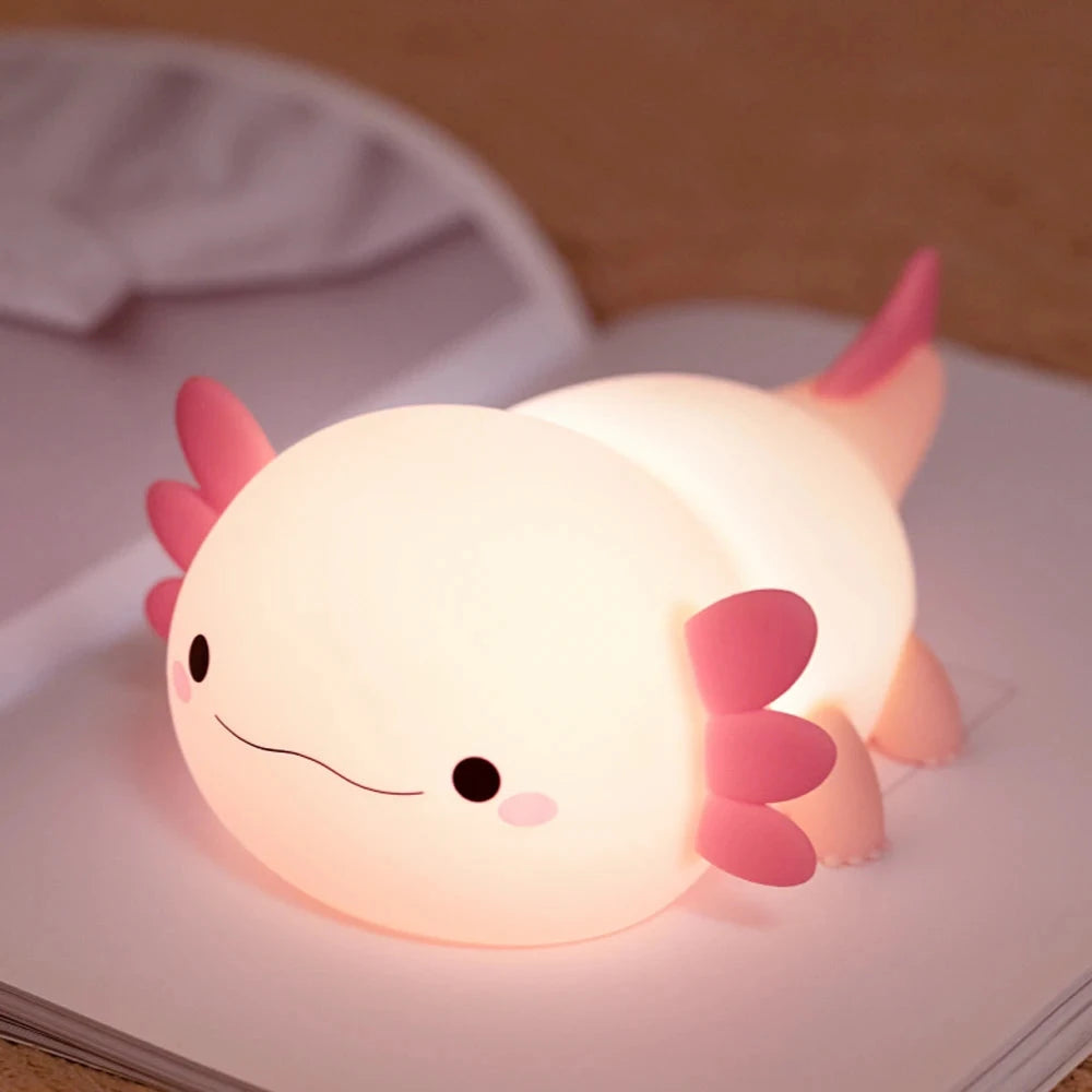 kawaiies-softtoys-plushies-kawaii-plush-Pink Axolotl LED Night Light Home Decor 