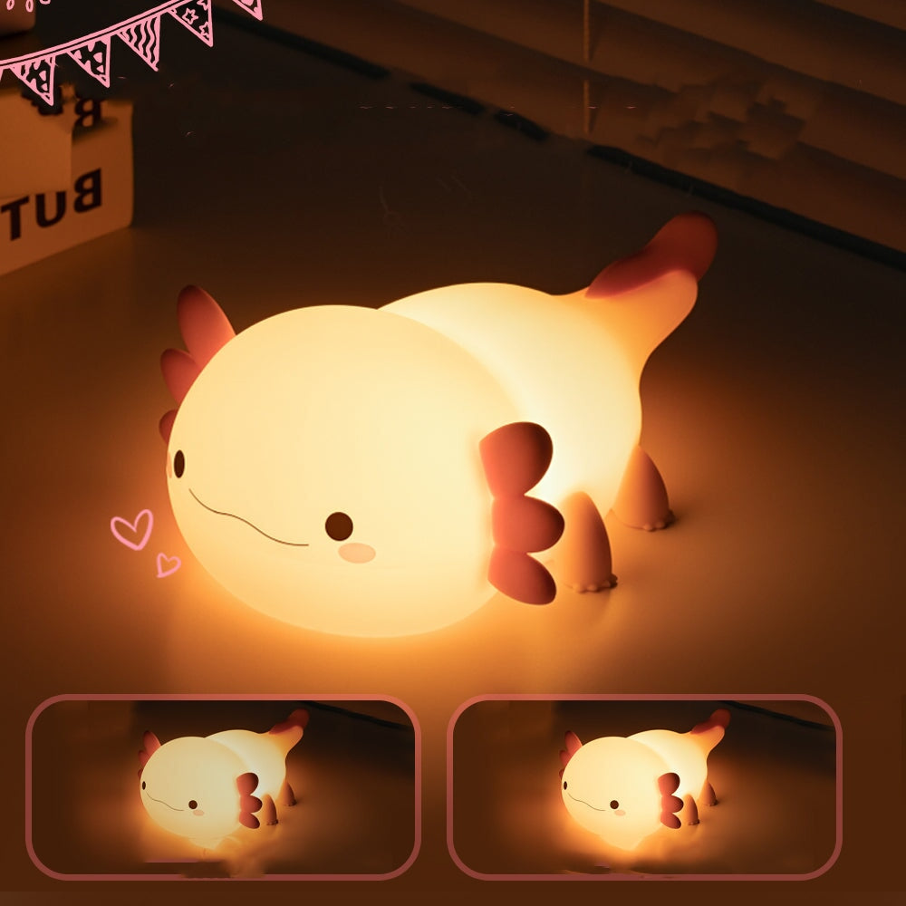 kawaiies-softtoys-plushies-kawaii-plush-Pink Axolotl LED Night Light Home Decor 