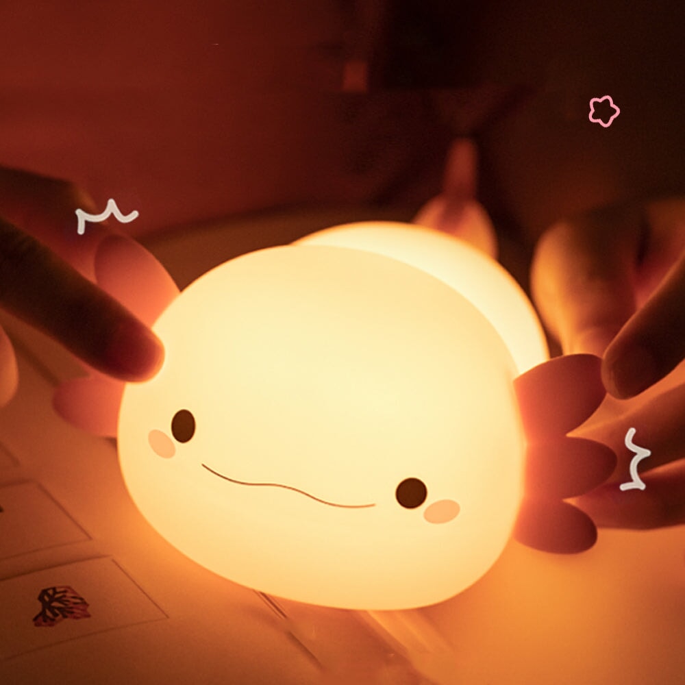 kawaiies-softtoys-plushies-kawaii-plush-Pink Axolotl LED Night Light Home Decor 