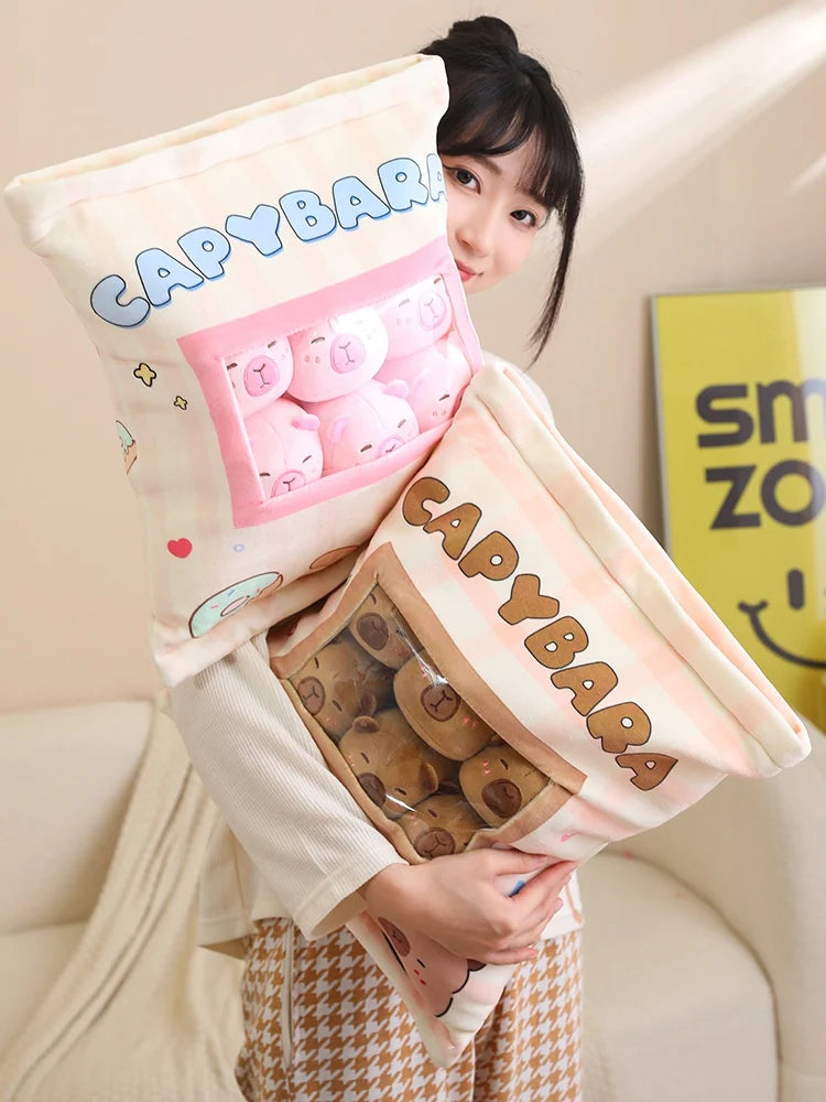 kawaiies-softtoys-plushies-kawaii-plush-Pink Brown Capybara Candy Bag Plushies Soft toy 