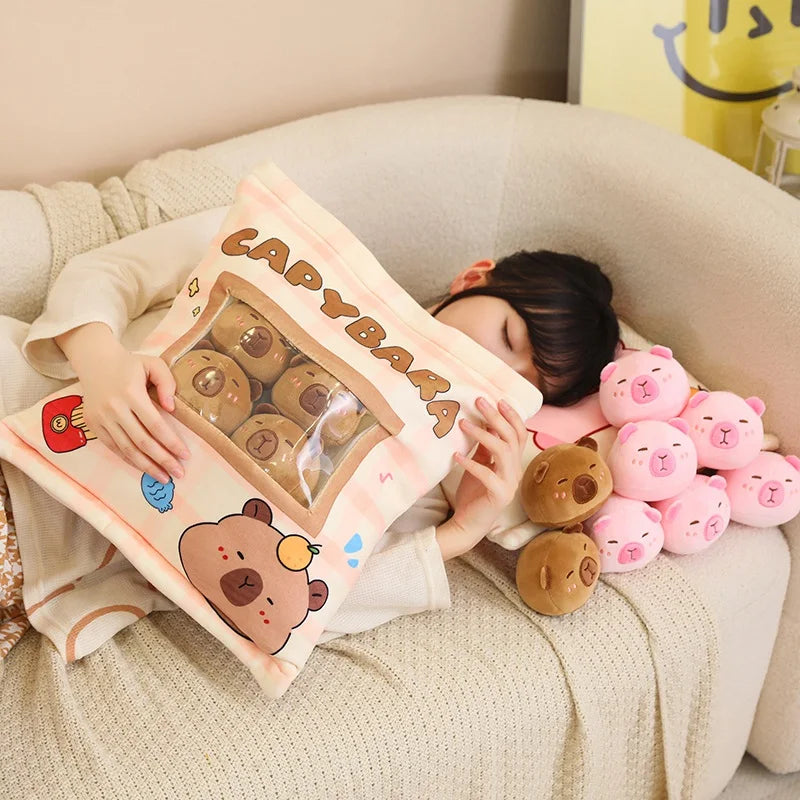 kawaiies-softtoys-plushies-kawaii-plush-Pink Brown Capybara Candy Bag Plushies Soft toy 