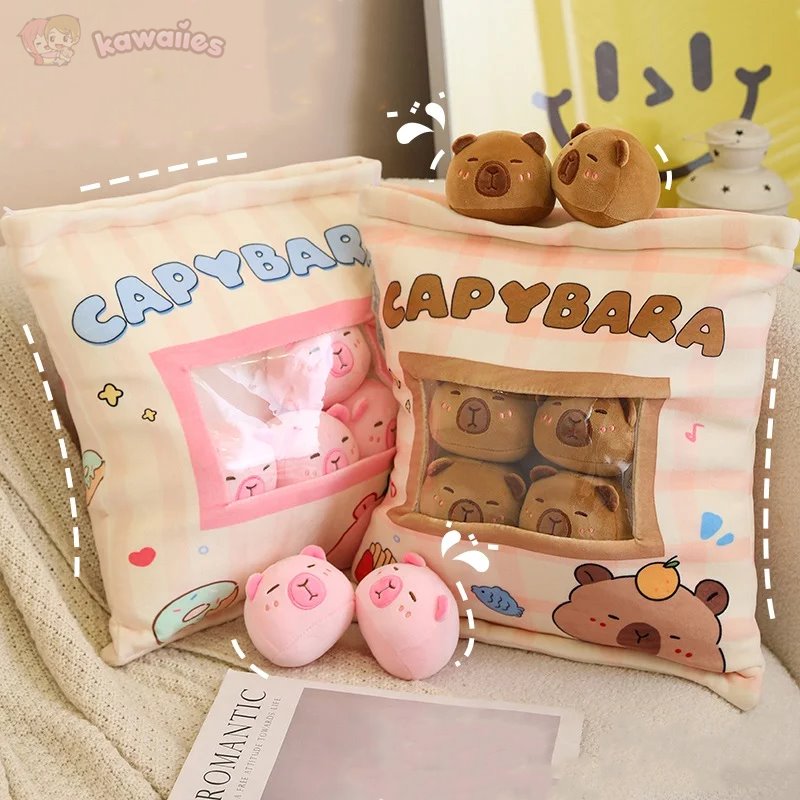 kawaiies-softtoys-plushies-kawaii-plush-Pink Brown Capybara Candy Bag Plushies Soft toy 