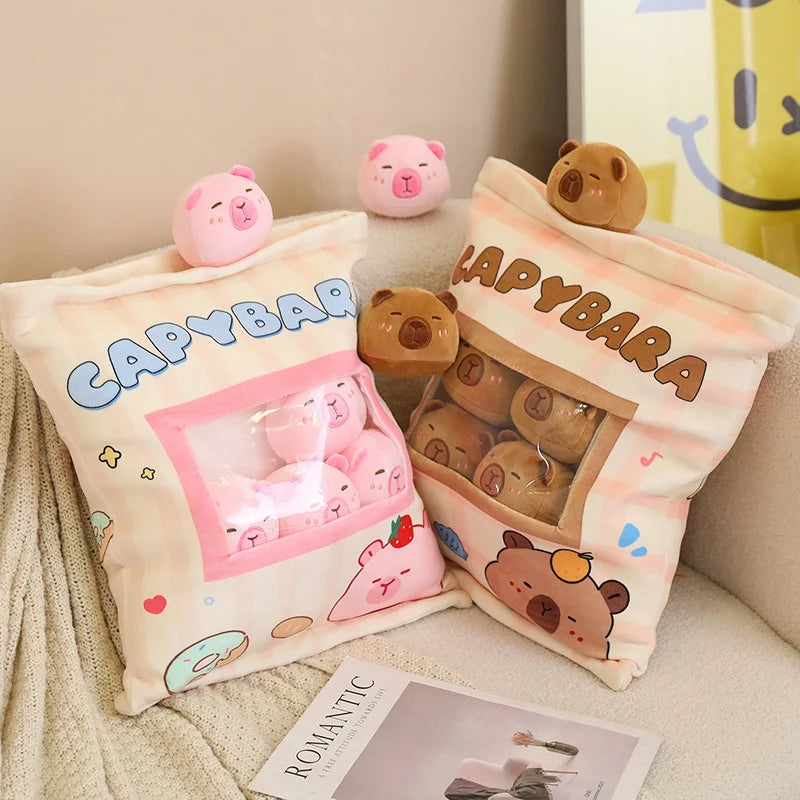 kawaiies-softtoys-plushies-kawaii-plush-Pink Brown Capybara Candy Bag Plushies Soft toy 