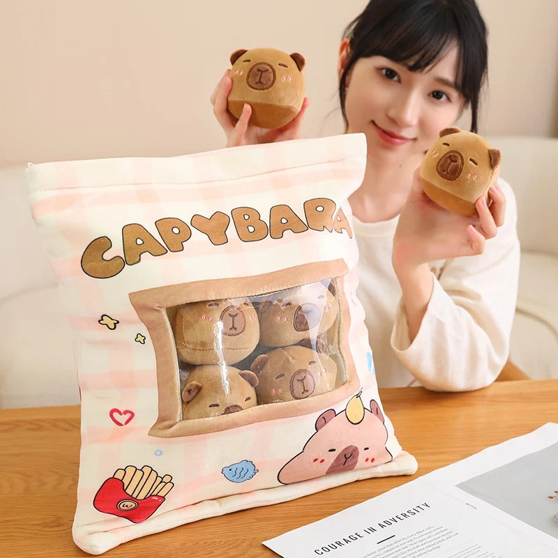 kawaiies-softtoys-plushies-kawaii-plush-Pink Brown Capybara Candy Bag Plushies Soft toy 