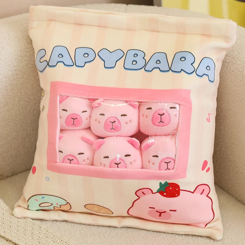 kawaiies-softtoys-plushies-kawaii-plush-Pink Brown Capybara Candy Bag Plushies Soft toy 