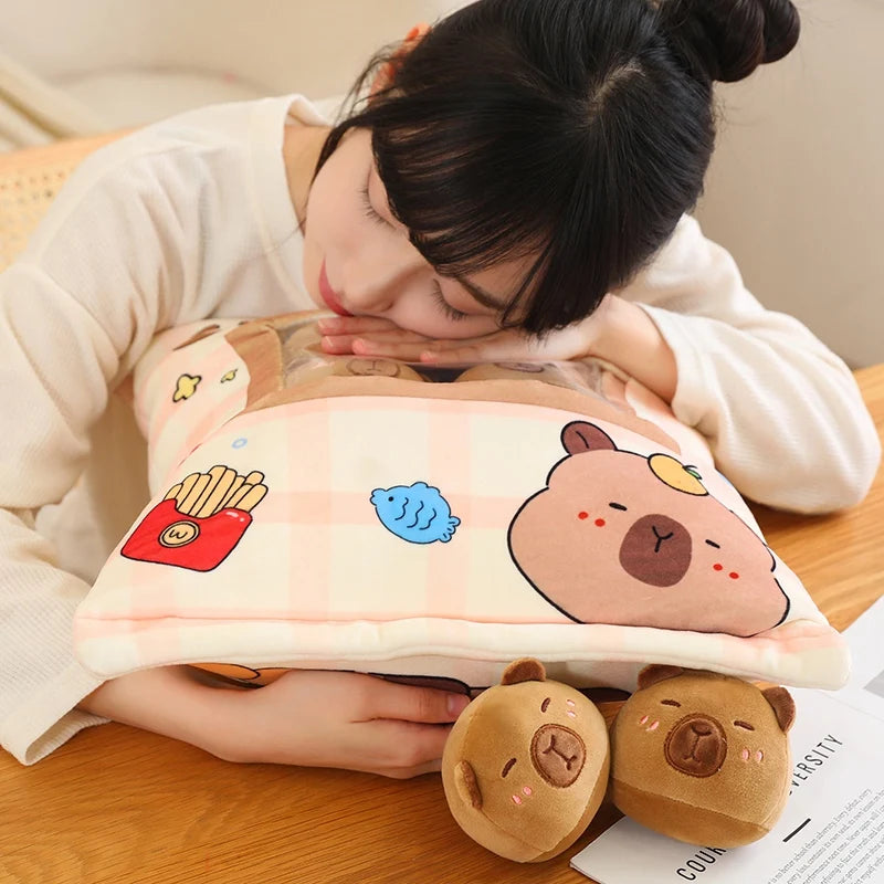 kawaiies-softtoys-plushies-kawaii-plush-Pink Brown Capybara Candy Bag Plushies Soft toy 