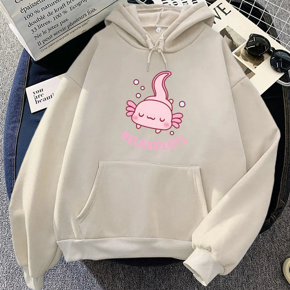 kawaiies-softtoys-plushies-kawaii-plush-Pink Chilling Axolotl Unisex Hoodies Hoodies Khaki XS 