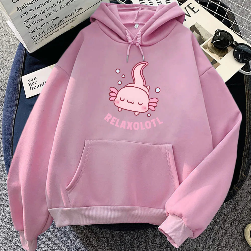 kawaiies-softtoys-plushies-kawaii-plush-Pink Chilling Axolotl Unisex Hoodies Hoodies Pink XS 