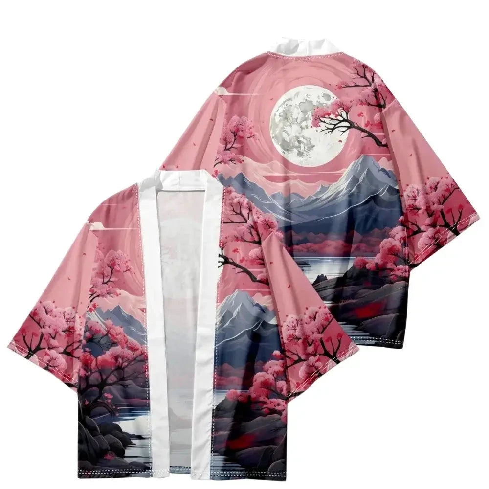 kawaiies-softtoys-plushies-kawaii-plush-Pink Japanese-themed Sakura Mountains Unisex Kimono Kimono S 