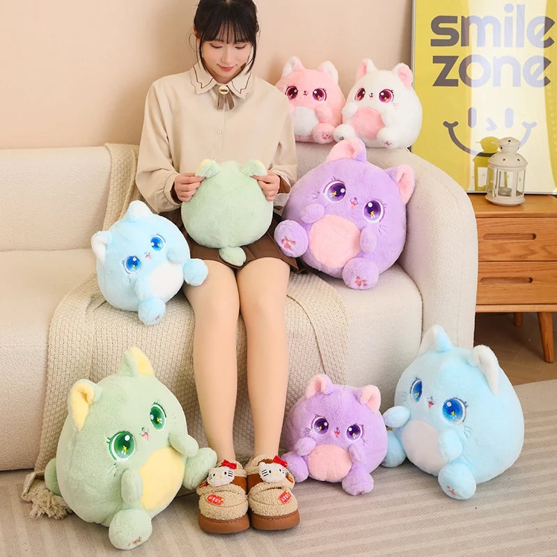 kawaiies-softtoys-plushies-kawaii-plush-Rainbow Fluffy Cat Squad Ball Plushies Soft toy 