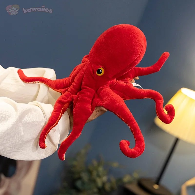 kawaiies-softtoys-plushies-kawaii-plush-Red Life-like Octopus Plushie Soft toy 16in / 40cm 