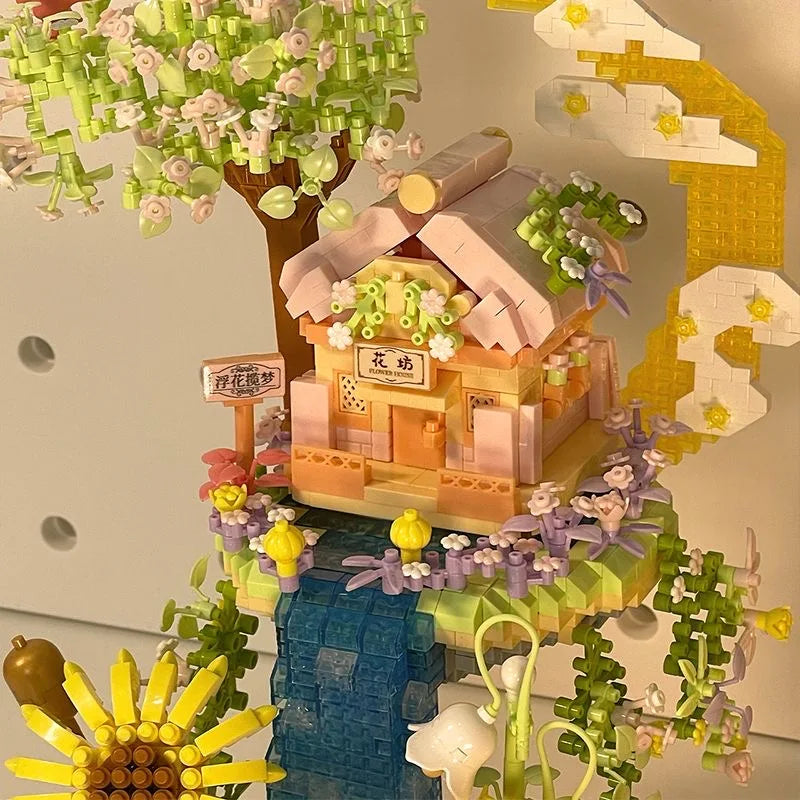 kawaiies-softtoys-plushies-kawaii-plush-Romantic Waterfall Orchard Villa Micro Building Blocks With Light Build it 