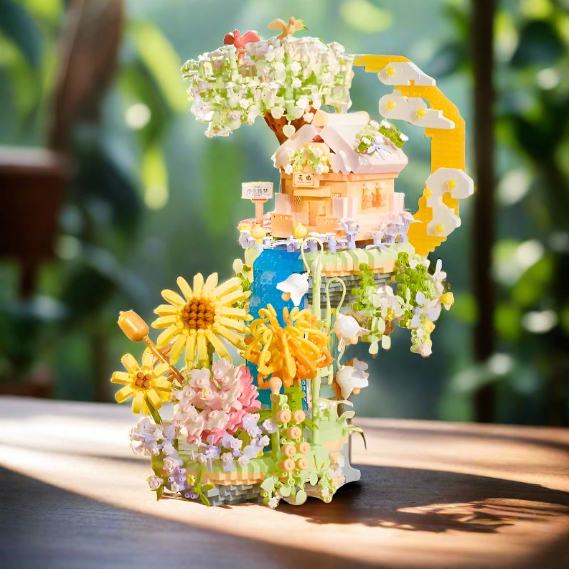 kawaiies-softtoys-plushies-kawaii-plush-Romantic Waterfall Orchard Villa Micro Building Blocks With Light Build it 