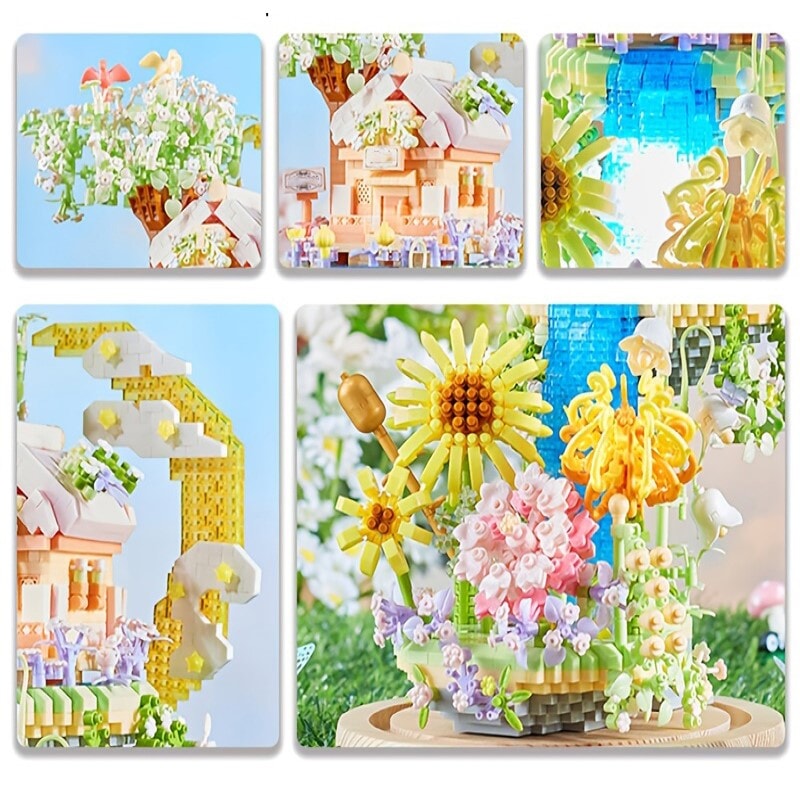 kawaiies-softtoys-plushies-kawaii-plush-Romantic Waterfall Orchard Villa Micro Building Blocks With Light Build it 