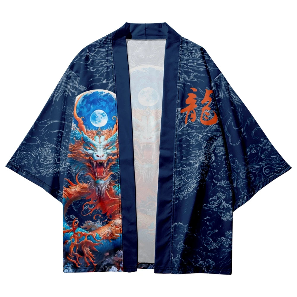 kawaiies-softtoys-plushies-kawaii-plush-Royal Blue Powerful Dragon Moon Unisex Kimono Kimono 