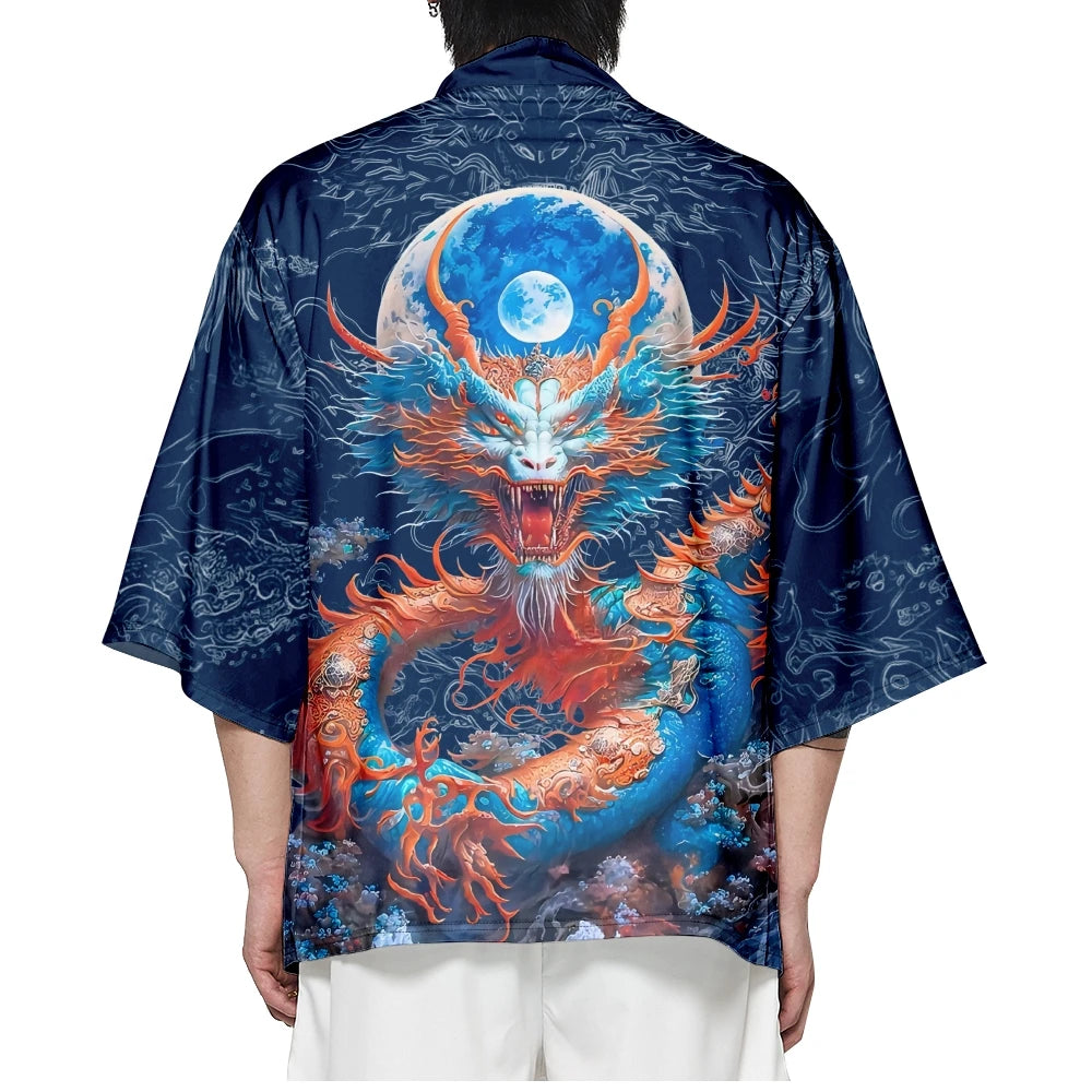 kawaiies-softtoys-plushies-kawaii-plush-Royal Blue Powerful Dragon Moon Unisex Kimono Kimono 