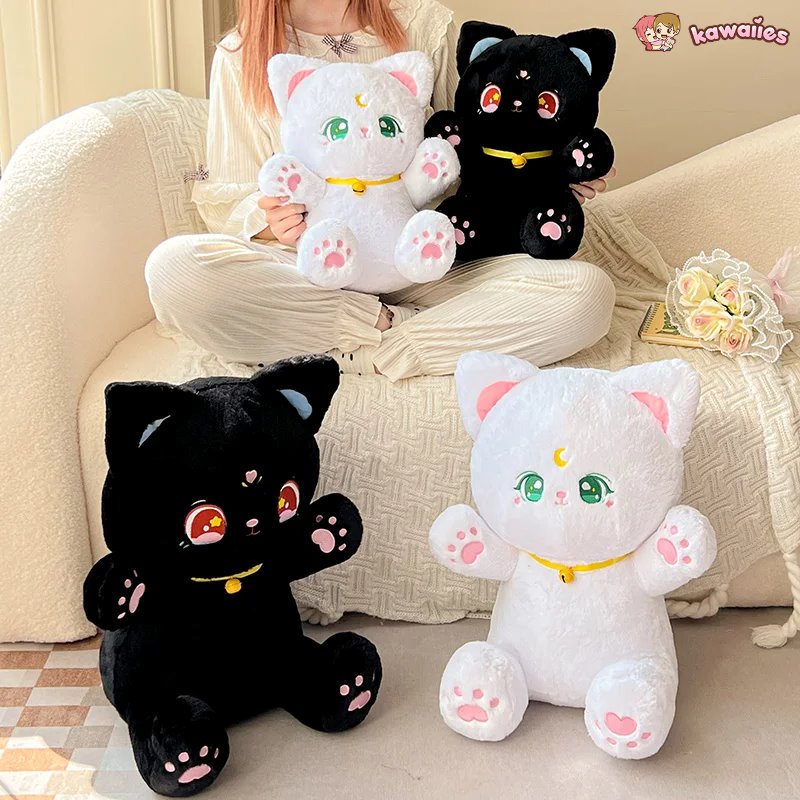 kawaiies-softtoys-plushies-kawaii-plush-Sailor Moon Fluffy Black White Cat Plushies Soft toy 