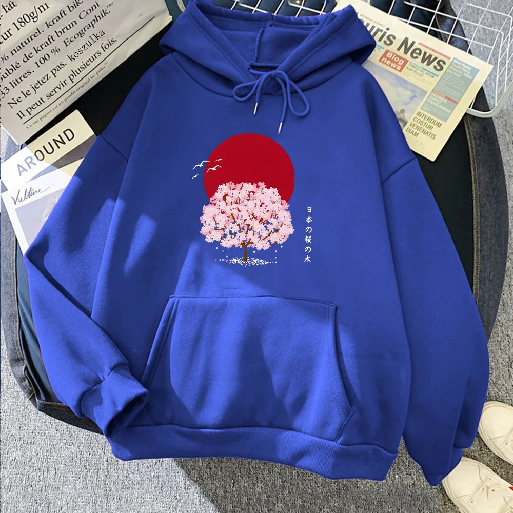 kawaiies-softtoys-plushies-kawaii-plush-Sakura Tree Blood Red Moon Unisex Hoodie Apparel Blue XS 