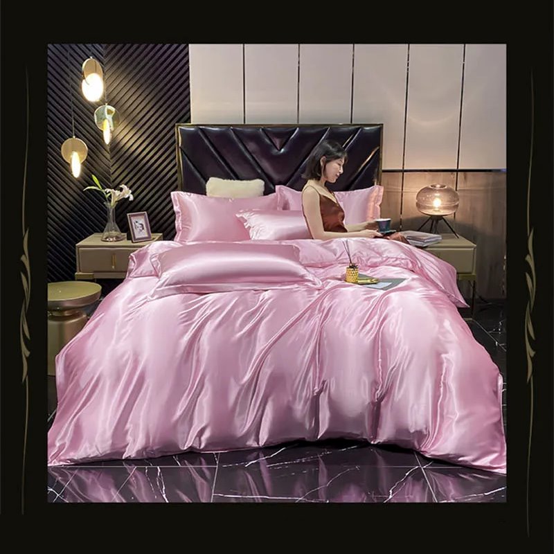 kawaiies-softtoys-plushies-kawaii-plush-Shades of Pink Mulberry Silk Bedding Set Bedding Sets 