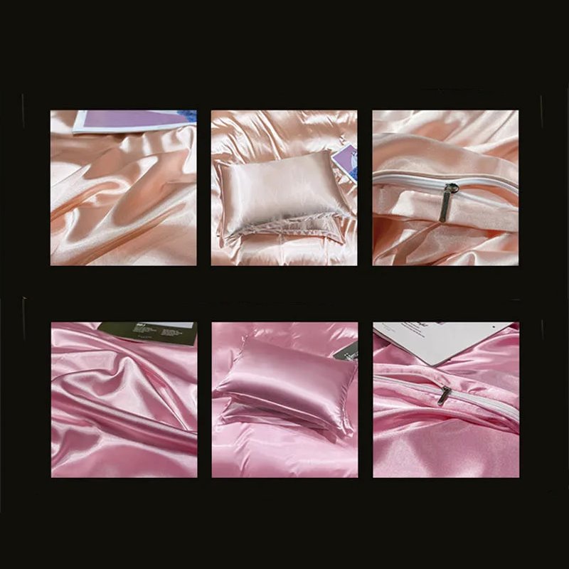 kawaiies-softtoys-plushies-kawaii-plush-Shades of Pink Mulberry Silk Bedding Set Bedding Sets 