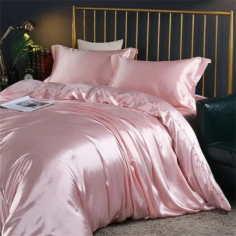 kawaiies-softtoys-plushies-kawaii-plush-Shades of Pink Mulberry Silk Bedding Set Bedding Sets Flamingo Twin 
