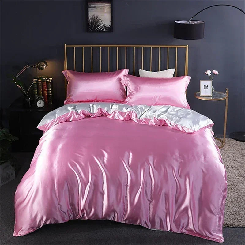 kawaiies-softtoys-plushies-kawaii-plush-Shades of Pink Mulberry Silk Bedding Set Bedding Sets Two Tone Twin 