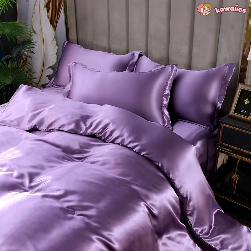 kawaiies-softtoys-plushies-kawaii-plush-Shades of Purple Mulberry Silk Bedding Set Bedding Sets 