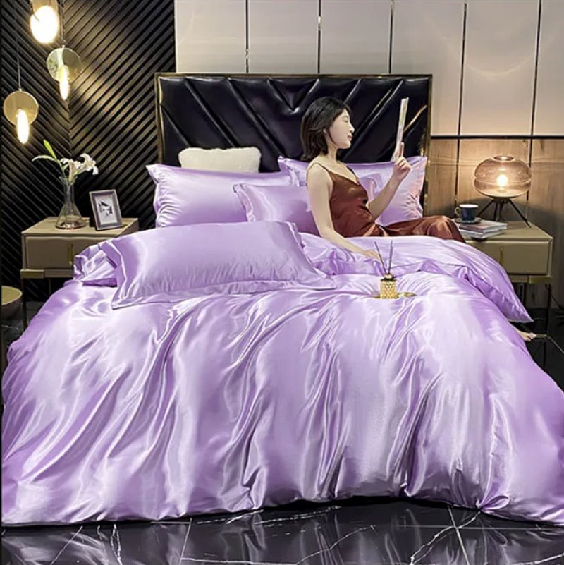 kawaiies-softtoys-plushies-kawaii-plush-Shades of Purple Mulberry Silk Bedding Set Bedding Sets 