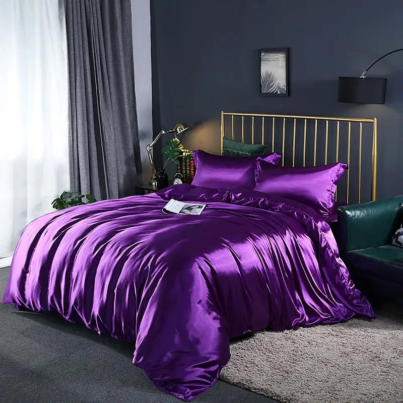 kawaiies-softtoys-plushies-kawaii-plush-Shades of Purple Mulberry Silk Bedding Set Bedding Sets 