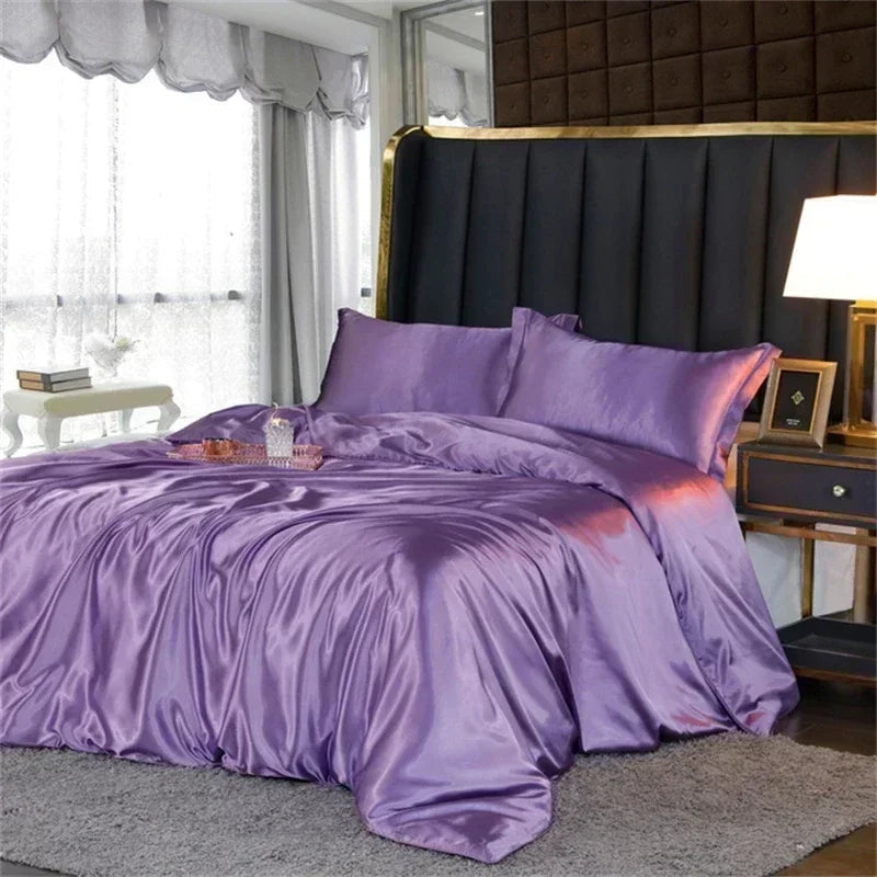 kawaiies-softtoys-plushies-kawaii-plush-Shades of Purple Mulberry Silk Bedding Set Bedding Sets Amethyst Twin 