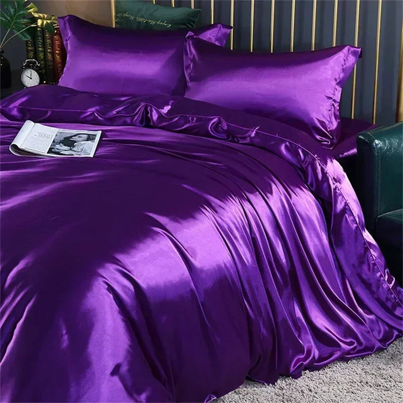 kawaiies-softtoys-plushies-kawaii-plush-Shades of Purple Mulberry Silk Bedding Set Bedding Sets Violet Twin 