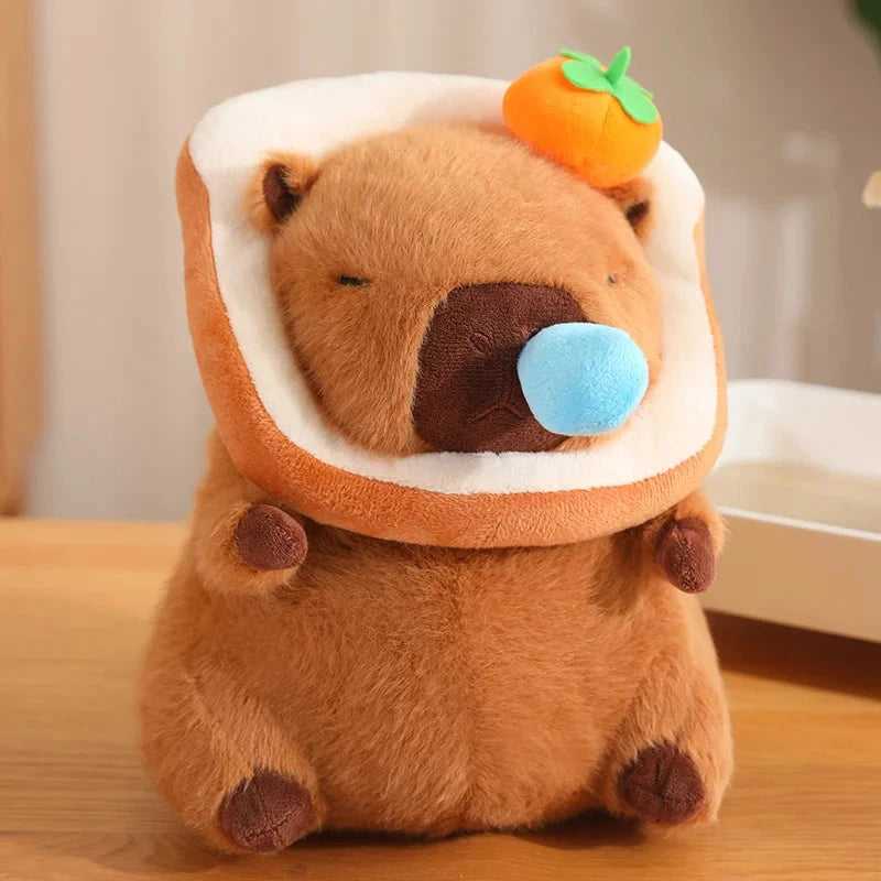 kawaiies-softtoys-plushies-kawaii-plush-Silly Capybara Toast Turtle Snotty Plushie Family Soft toy Dark Bread Snot Orange 30cm 