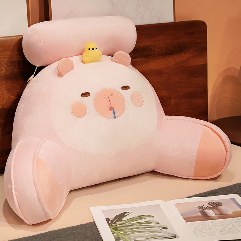 kawaiies-softtoys-plushies-kawaii-plush-Sleepy Capybara Resting Cushion Pillow Soft toy Pink 16in / 40cm 