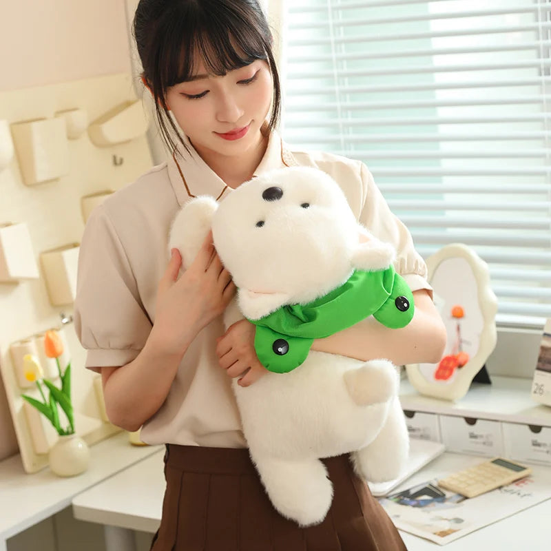 kawaiies-softtoys-plushies-kawaii-plush-Snowy the White Maltese Plushie with Frog Hat Soft toy 