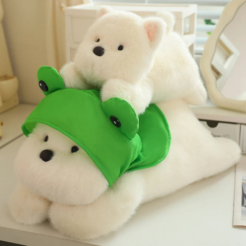 kawaiies-softtoys-plushies-kawaii-plush-Snowy the White Maltese Plushie with Frog Hat Soft toy 