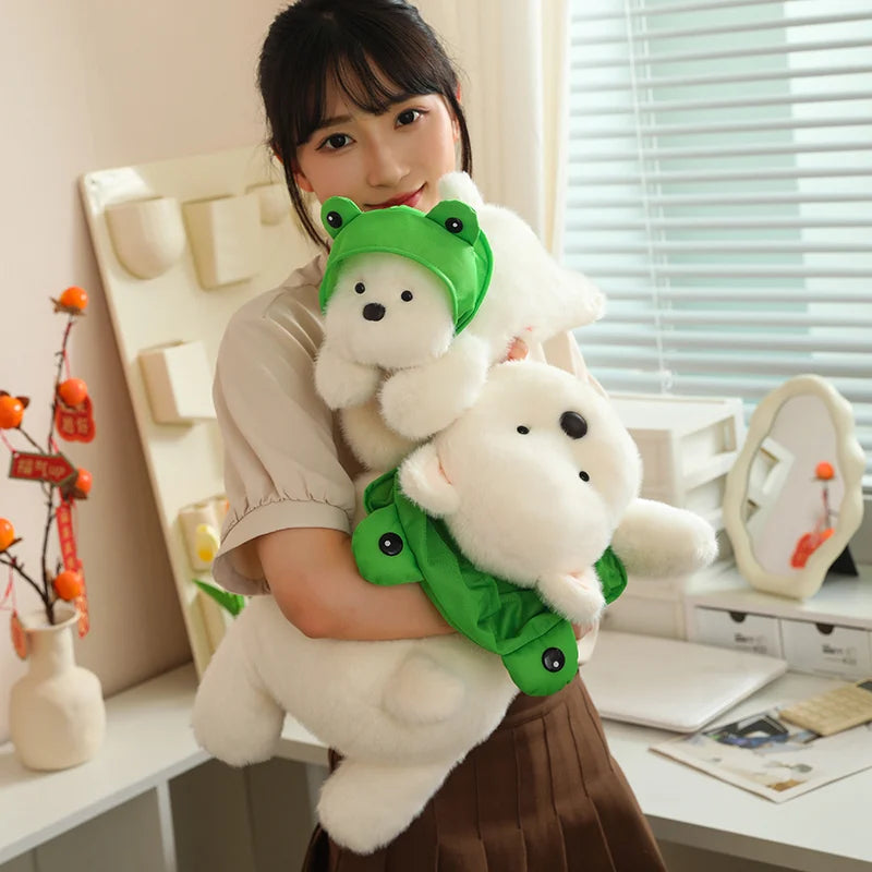 kawaiies-softtoys-plushies-kawaii-plush-Snowy the White Maltese Plushie with Frog Hat Soft toy 