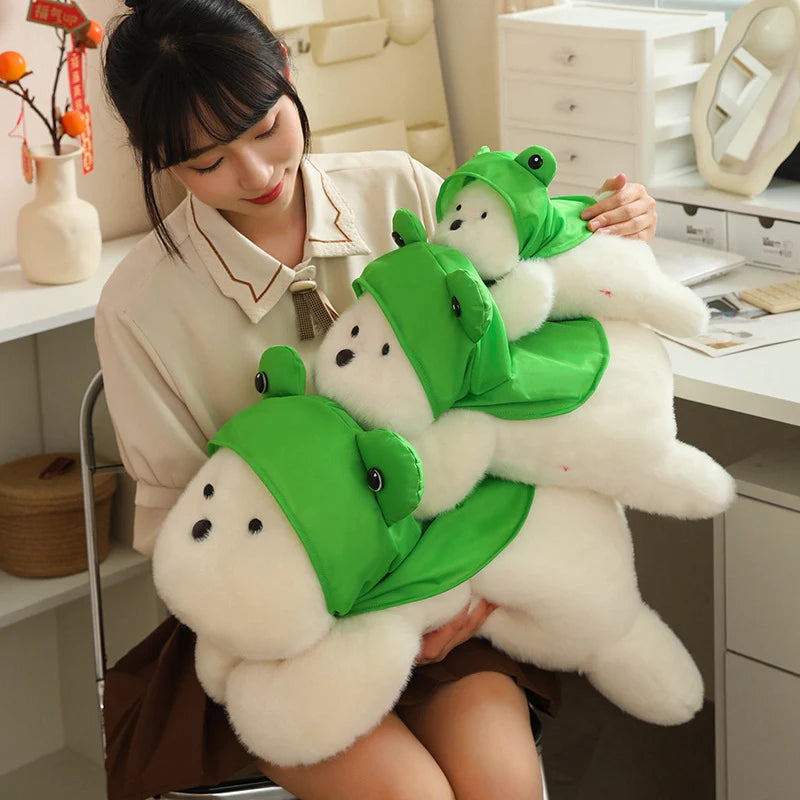 kawaiies-softtoys-plushies-kawaii-plush-Snowy the White Maltese Plushie with Frog Hat Soft toy 