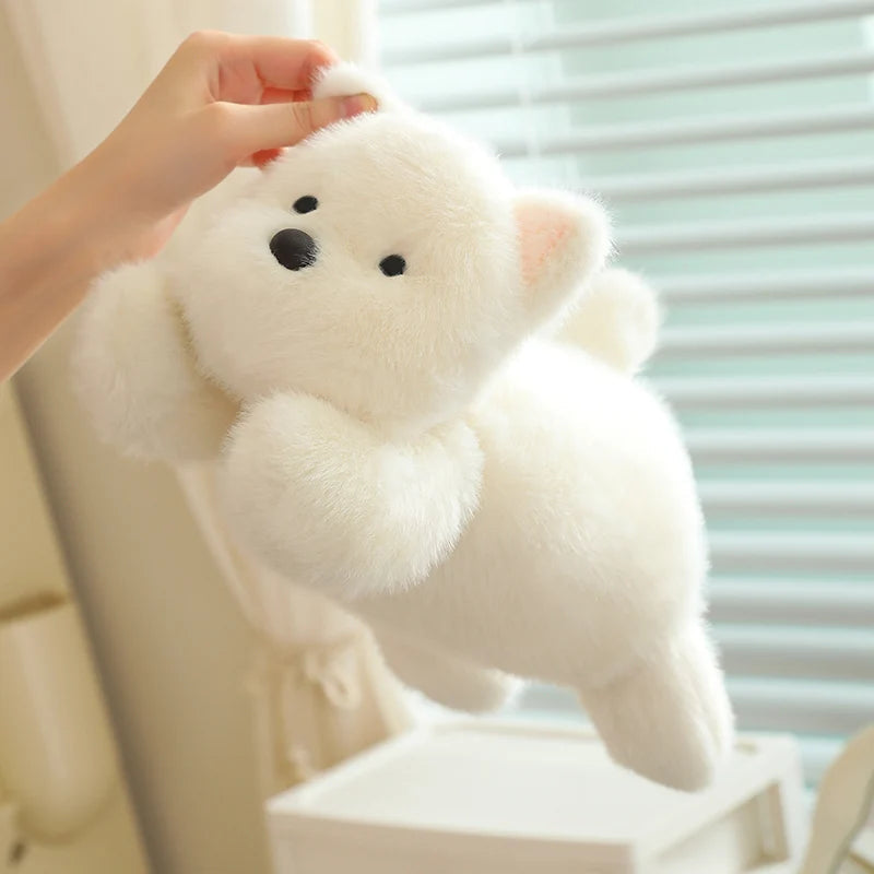 kawaiies-softtoys-plushies-kawaii-plush-Snowy the White Maltese Plushie with Frog Hat Soft toy Hat excluded 18in / 45cm 