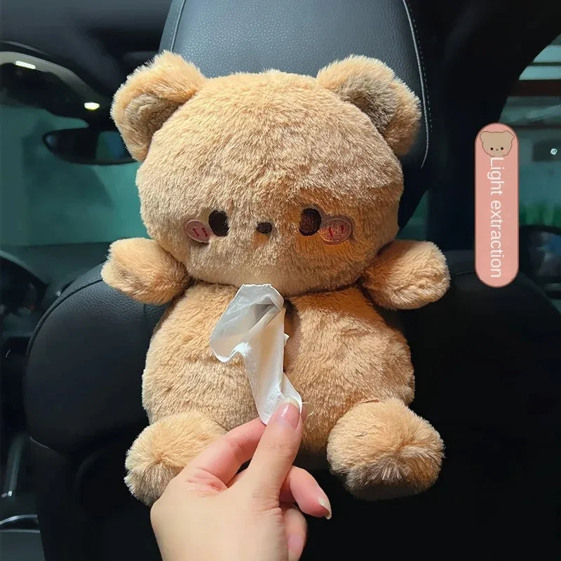 kawaiies-softtoys-plushies-kawaii-plush-Soft Bear and Bunny Car Plush Tissue Box Cover Car 