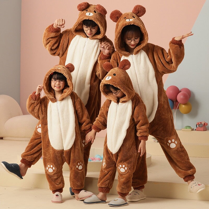 Fluffy Brown Bunny Adults Pyjama 1-Piece Set – Kawaiies