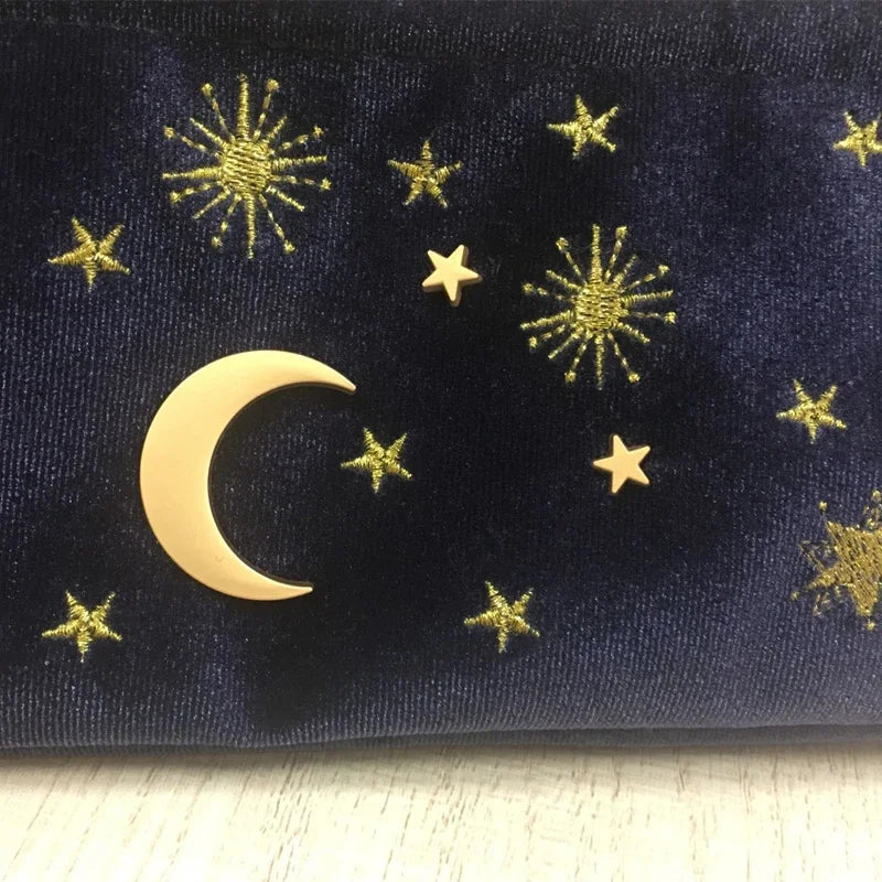 kawaiies-softtoys-plushies-kawaii-plush-Starry Night Velvet Embroidery Cosmetic Travel Makeup Bag Apparel 