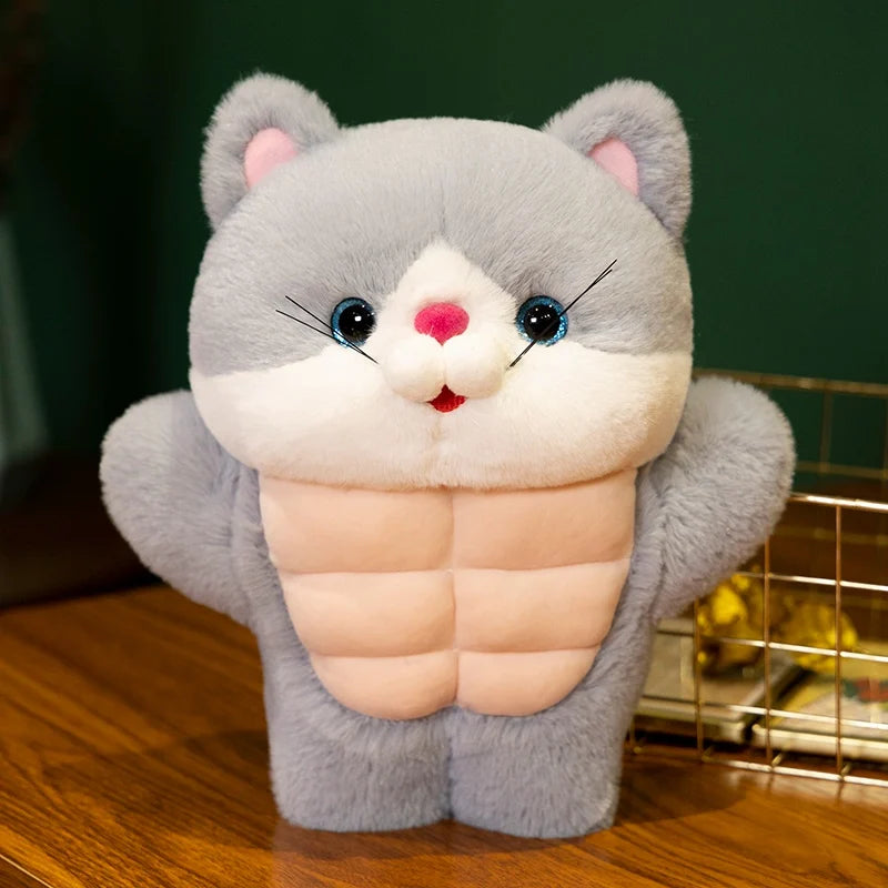 kawaiies-softtoys-plushies-kawaii-plush-Strong Muscle Cat Plushie Soft toy Grey 