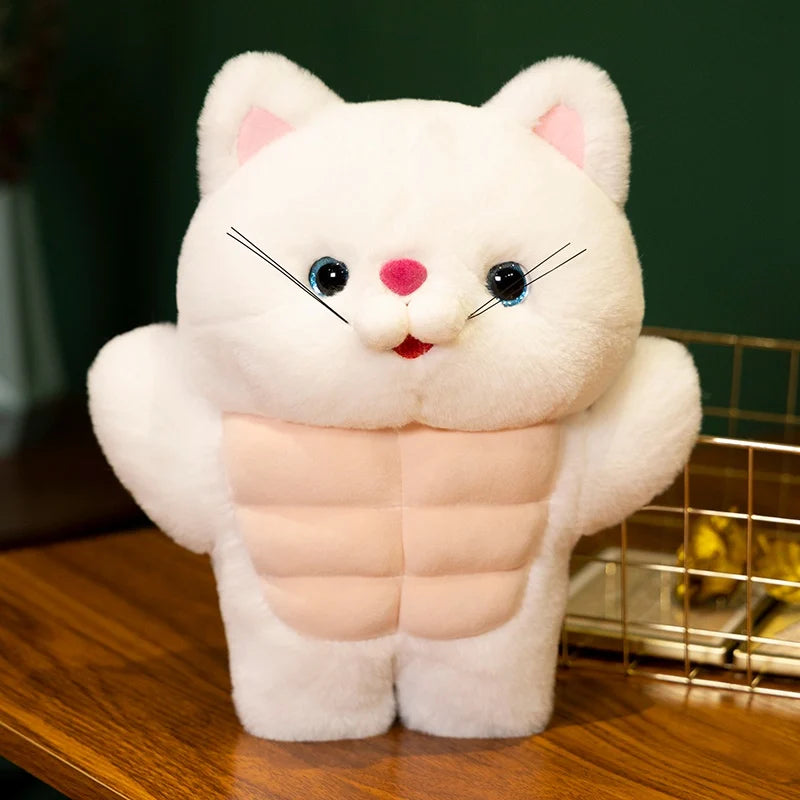 kawaiies-softtoys-plushies-kawaii-plush-Strong Muscle Cat Plushie Soft toy White 