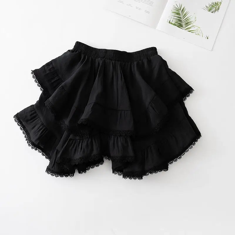 kawaiies-softtoys-plushies-kawaii-plush-Summer Irregular Ruffle Mini Skirt Apparel Black 