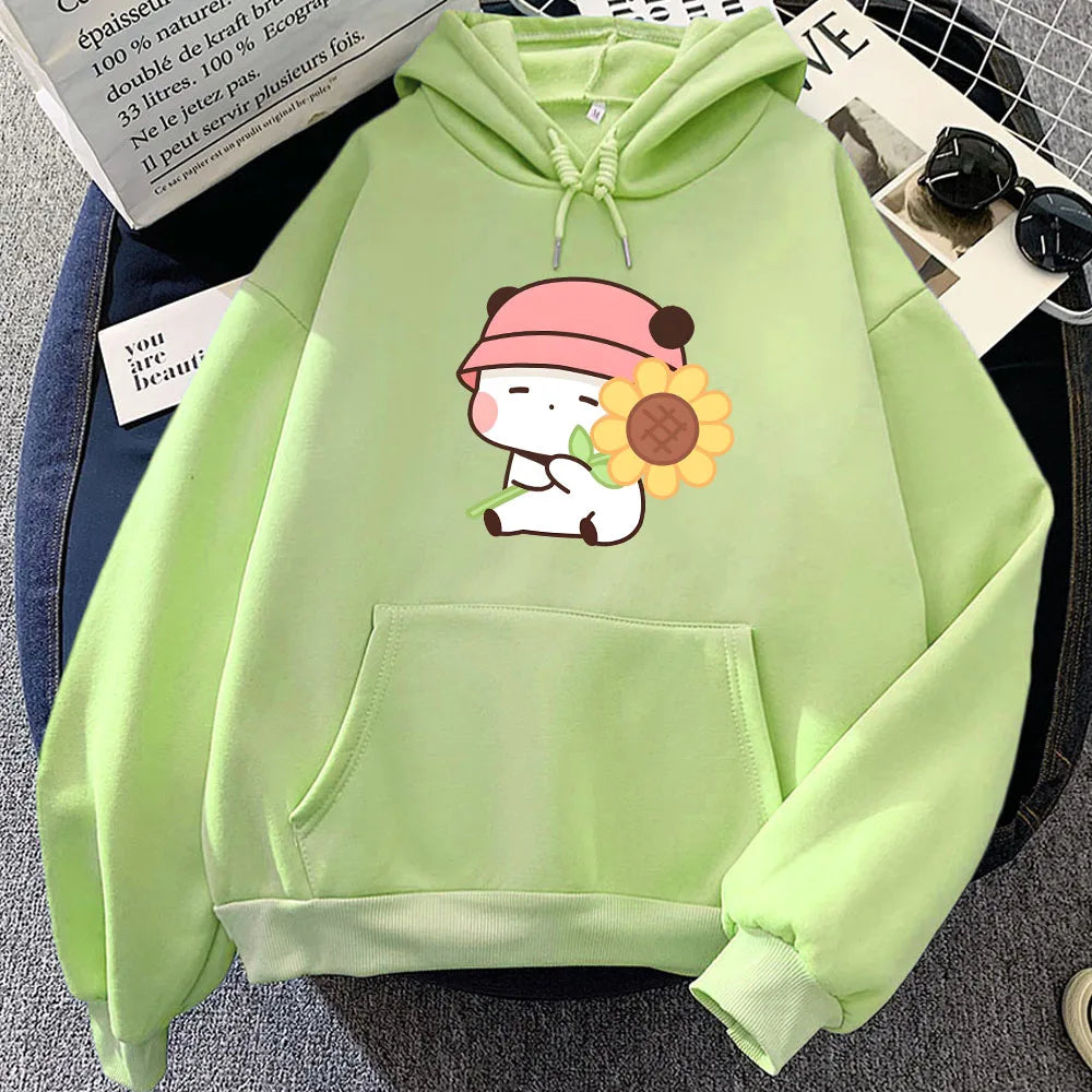 kawaiies-softtoys-plushies-kawaii-plush-Sunflower Panda Unisex Hoodie Apparel Lime XS 